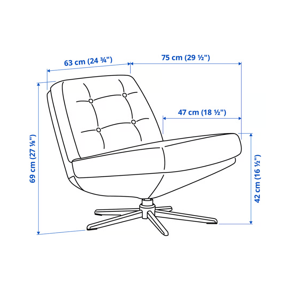 Fauteuil pivotant DYVLINGE en tissu vert – Image 5