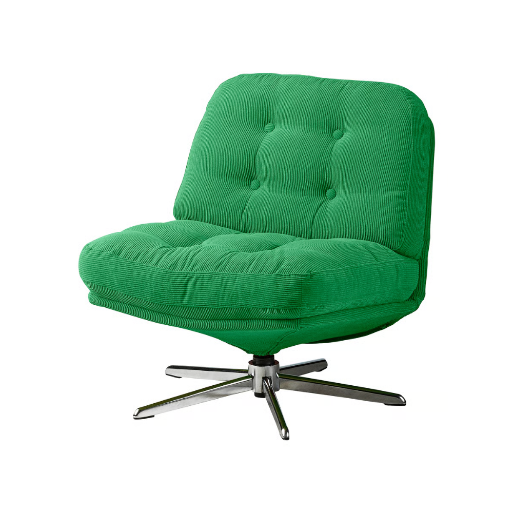 Fauteuil pivotant DYVLINGE en tissu vert – Image 2