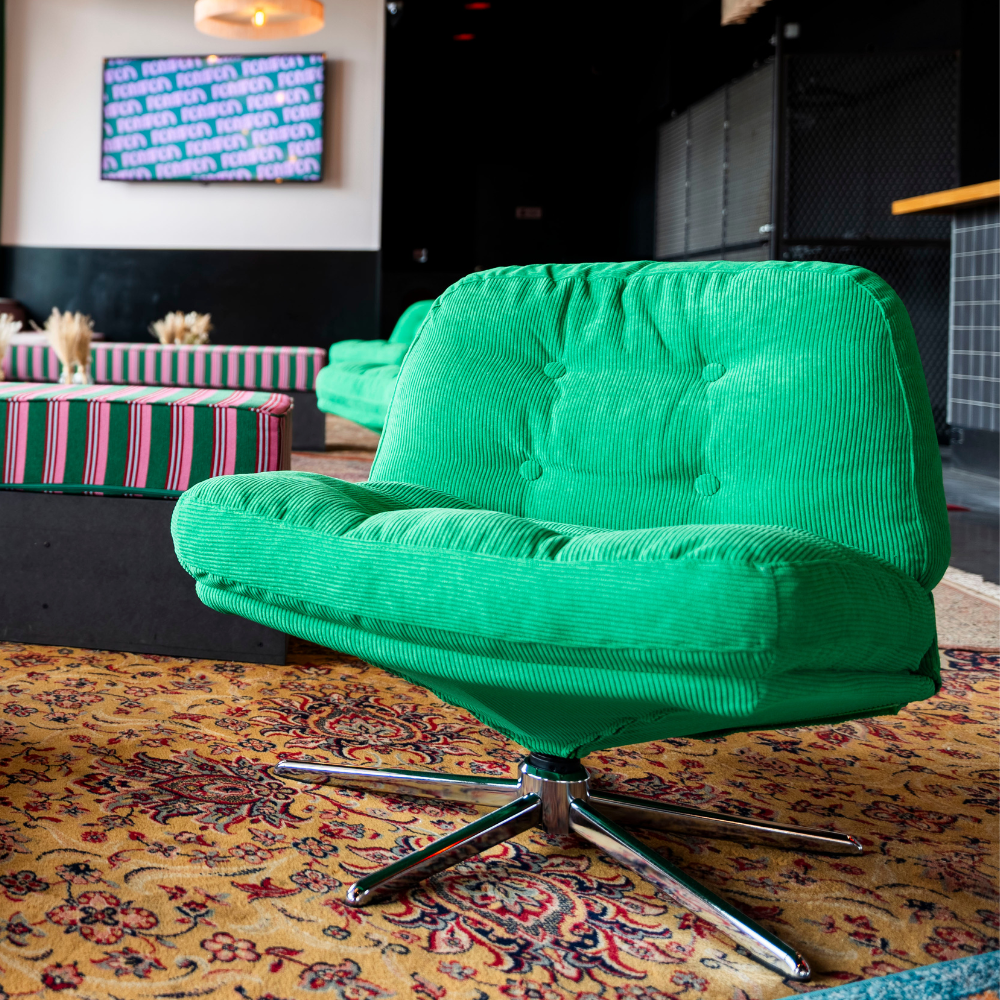 Fauteuil pivotant DYVLINGE en tissu vert