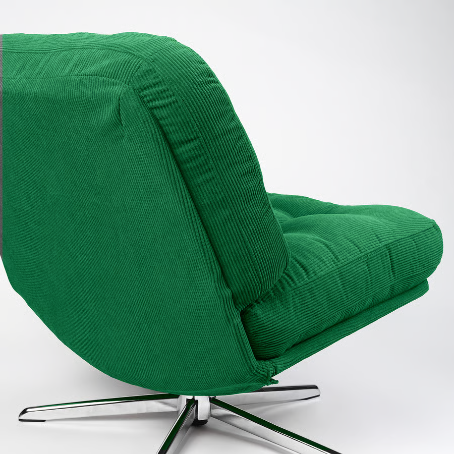 Fauteuil pivotant DYVLINGE en tissu vert – Image 3